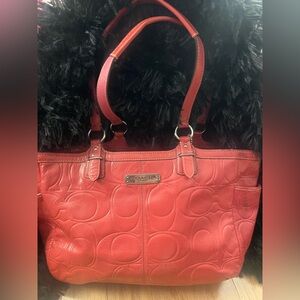 Coach Signature orange Tote Bag